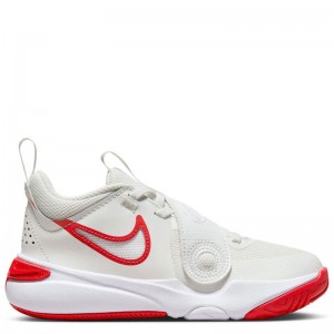 Nike Team Hustle D11 PS (DV8994-102)Παιδικά Παπούτσια Μπάσκετ Summit White / Track Red