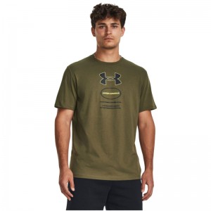 Under Armour CORE NOVELTY GRAPHIC SS ανδρική μπλούζα Green / Black(1380957-390)