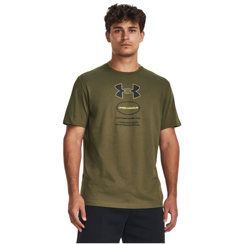 Under Armour CORE NOVELTY GRAPHIC SS ανδρική μπλούζα Green / Black(1380957-390)