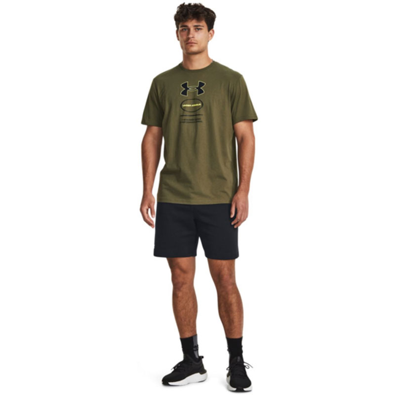 Under Armour CORE NOVELTY GRAPHIC SS ανδρική μπλούζα Green / Black(1380957-390)