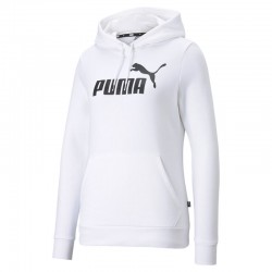 PUMA ESS Logo Hoodie FL WMNS (586788-02)Γυναικείο Φούτερ με Κουκούλα Λευκό