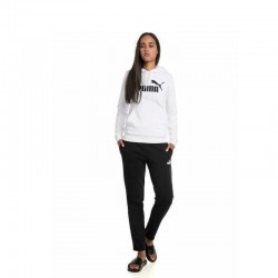 PUMA ESS Logo Hoodie FL WMNS (586788-02)Γυναικείο Φούτερ με Κουκούλα Λευκό