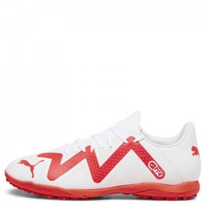 Puma Future Play TT (107381-01)Ποδοσφαιρικά Παπούτσια με Σχάρα White/Fire Orchid