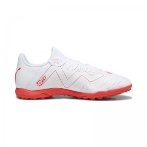 Puma Future Play TT (107381-01)Ποδοσφαιρικά Παπούτσια με Σχάρα White/Fire Orchid
