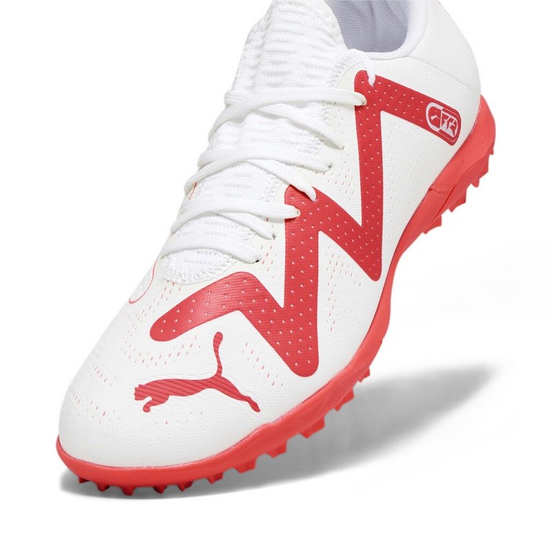 Puma Future Play TT (107381-01)Ποδοσφαιρικά Παπούτσια με Σχάρα White/Fire Orchid