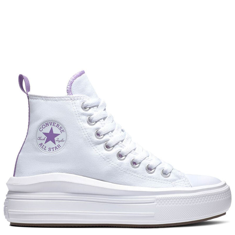 Converse High Chuck Taylor All Star Move Hi (A03667C)ΠΑΙΔΙΚΟ ΥΠΟΔΗΜΑ ΜΠΟΤΑΚΙ WHITE/PURPLE