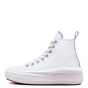 Converse High Chuck Taylor All Star Move Hi (A03667C)ΠΑΙΔΙΚΟ ΥΠΟΔΗΜΑ ΜΠΟΤΑΚΙ WHITE/PURPLE Converse High Chuck Taylor All Star Move Hi (A03667C)ΠΑΙΔΙΚΟ ΥΠΟΔΗΜΑ ΜΠΟΤΑΚΙ WHITE/PURPLE