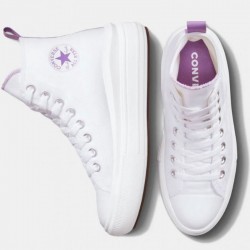 Converse High Chuck Taylor All Star Move Hi (A03667C)ΠΑΙΔΙΚΟ ΥΠΟΔΗΜΑ ΜΠΟΤΑΚΙ WHITE/PURPLE