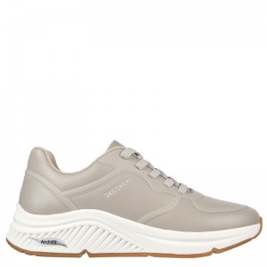 Skechers Arch Fit S-Miles-Mile Makers (155570-TPE)ΓΥΝΑΙΚΕΙΟ ΥΠΟΔΗΜΑ ΔΕΡΜΑΤΙΝΟ ΑΝΑΤΟΜΙΚΟ ΜΠΕΖ