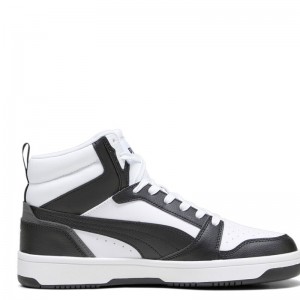 PUMA Rebound V6 MID (392326-01)ΑΝΔΡΙΚΟ ΜΠΟΤΑΚΙ White/Black PUMA Rebound V6 MID (392326-01)ΑΝΔΡΙΚΟ ΜΠΟΤΑΚΙ White/Black