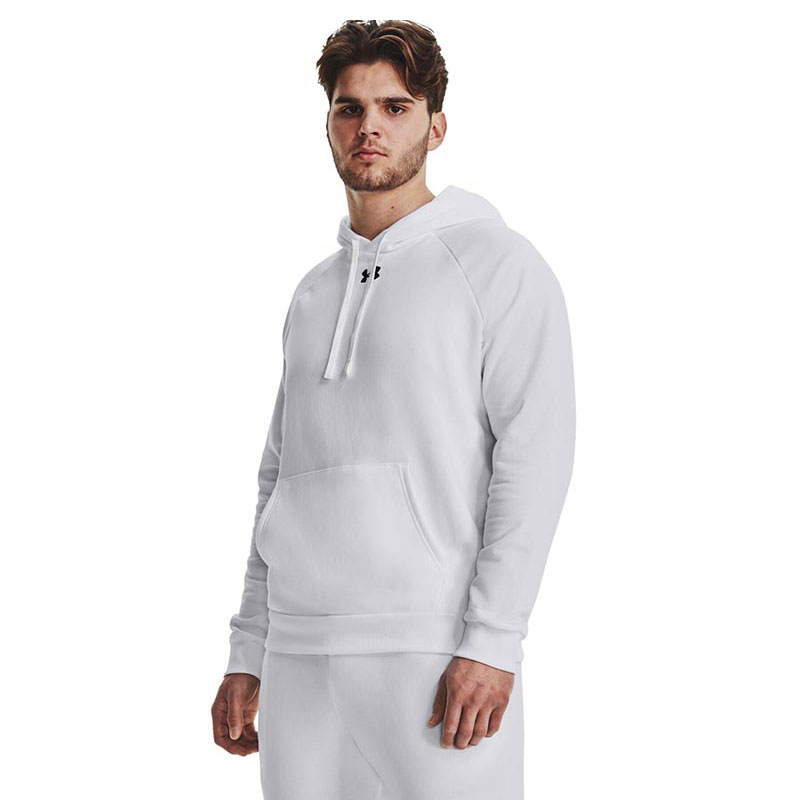 UNDER ARMOUR RIVAL FLEECE HOODIE (1379757-100)Ανδρικό Φούτερ με Κουκούλα και Τσέπες ΛΕΥΚΟ