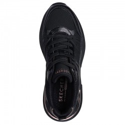 Skechers Snake Trimmed Perforated Durleather Lace Up Fashion Sneaker (177576-BBK)ΜΑΥΡΟ ΓΥΝΑΙΚΕΙΟ ΥΠΟΔΗΜΑ