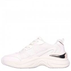 Skechers Snake Trimmed Perforated Durleather Lace Up Fashion Sneaker (177576-WHT)ΛΕΥΚΟ ΓΥΝΑΙΚΕΙΟ ΥΠΟΔΗΜΑ