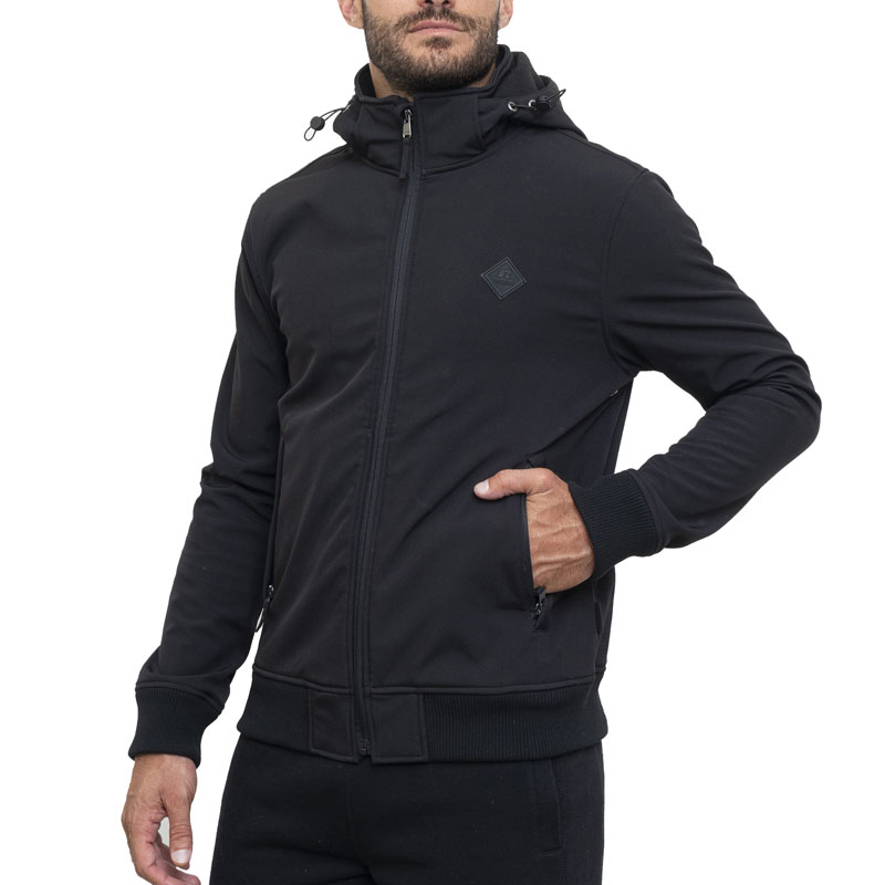 RUSSELL ATHLETIC ZIP THROUGH HOODY SOFTSHELL JACKET (A3-722-2-IO-099)ΑΝΔΡΙΚΟ ΜΑΥΡΟ ΜΠΟΥΦΑΝ