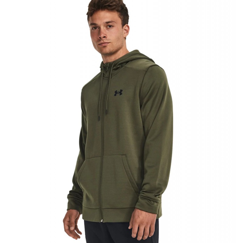 UNDER ARMOUR FLEECE FULL ZIP HOODIE (1373357-390)Ανδρικη Ζακετα με Κουκούλα Χακί