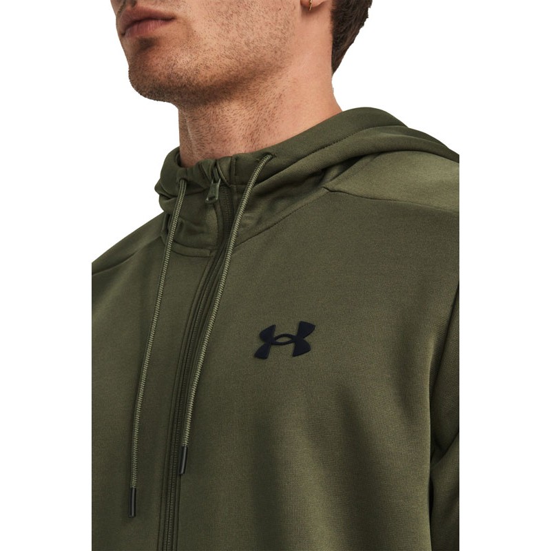 UNDER ARMOUR FLEECE FULL ZIP HOODIE (1373357-390)Ανδρικη Ζακετα με Κουκούλα Χακί