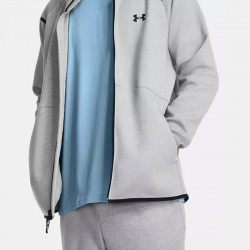 UNDER ARMOUR Unstoppable Flc FZ (1379806-011)ΑΝΔΡΙΚΗ ΖΑΚΕΤΑ ΜΕ ΚΟΥΚΟΥΛΑ ΓΚΡΙ