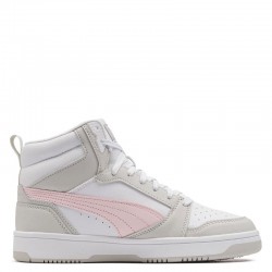 Puma Rebound V6 MID JR (393831-04)ΠΑΙΔΙΚΟ ΥΠΟΔΗΜΑ ΜΠΟΤΑΚΙ WHITE/FROSTY PINK/SEDATE GRAY