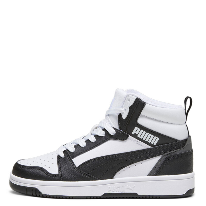 Puma Rebound V6 MID JR (393831-01)ΠΑΙΔΙΚΟ ΥΠΟΔΗΜΑ ΜΠΟΤΑΚΙ WHITE/BLACK/GRAY