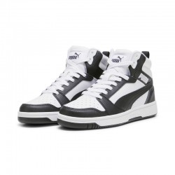 Puma Rebound V6 MID JR (393831-01)ΠΑΙΔΙΚΟ ΥΠΟΔΗΜΑ ΜΠΟΤΑΚΙ WHITE/BLACK/GRAY