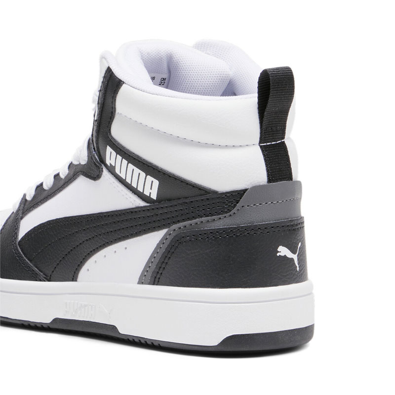 Puma Rebound V6 MID JR (393831-01)ΠΑΙΔΙΚΟ ΥΠΟΔΗΜΑ ΜΠΟΤΑΚΙ WHITE/BLACK/GRAY