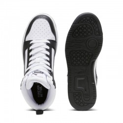 Puma Rebound V6 MID JR (393831-01)ΠΑΙΔΙΚΟ ΥΠΟΔΗΜΑ ΜΠΟΤΑΚΙ WHITE/BLACK/GRAY