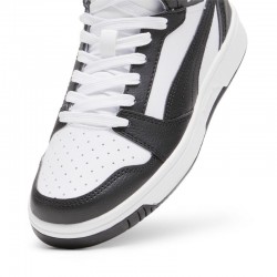 Puma Rebound V6 MID JR (393831-01)ΠΑΙΔΙΚΟ ΥΠΟΔΗΜΑ ΜΠΟΤΑΚΙ WHITE/BLACK/GRAY