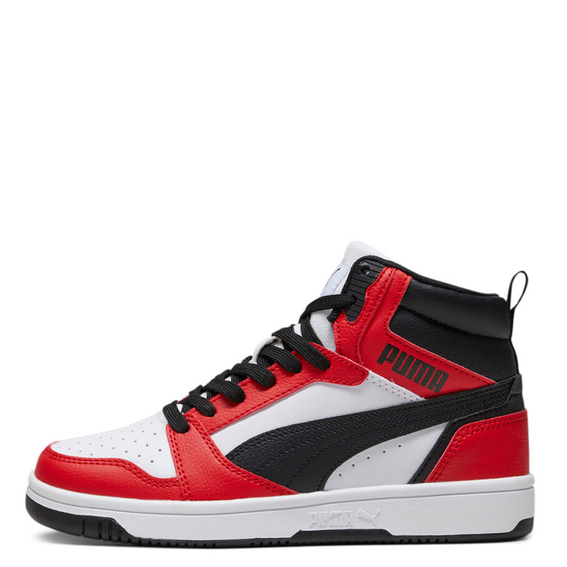 Puma Rebound V6 MID JR (393831-03)ΠΑΙΔΙΚΟ ΥΠΟΔΗΜΑ ΜΠΟΤΑΚΙ RED/WHITE/BLACK