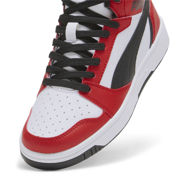 Puma Rebound V6 MID JR (393831-03)ΠΑΙΔΙΚΟ ΥΠΟΔΗΜΑ ΜΠΟΤΑΚΙ RED/WHITE/BLACK