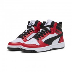 Puma Rebound V6 MID JR (393831-03)ΠΑΙΔΙΚΟ ΥΠΟΔΗΜΑ ΜΠΟΤΑΚΙ RED/WHITE/BLACK