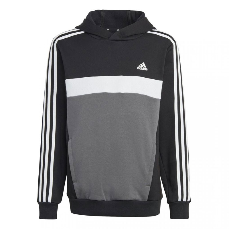 ADIDAS TIBERIO 3-STRIPES COLORBLOCK FLEECE HOODIE KIDS (IJ8728)ΠΑΙΔΙΚΗ ΦΟΥΤΕΡ ΜΠΛΟΥΖΑ Black / White / Grey Five