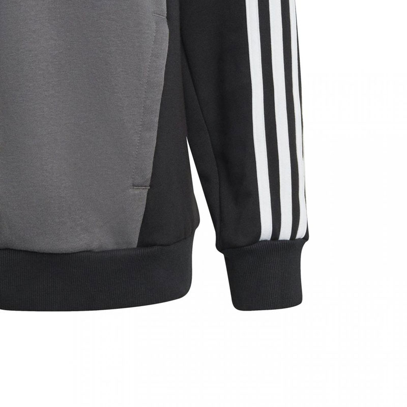 ADIDAS TIBERIO 3-STRIPES COLORBLOCK FLEECE HOODIE KIDS (IJ8728)ΠΑΙΔΙΚΗ ΦΟΥΤΕΡ ΜΠΛΟΥΖΑ Black / White / Grey Five