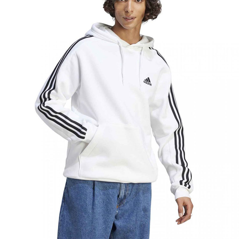 ADIDAS ESSENTIALS FLEECE 3-STRIPES HOODIE (IJ6476)ΑΝΔΡΙΚΗ ΦΟΥΤΕΡ ΜΠΛΟΥΖΑ ΛΕΥΚΗ