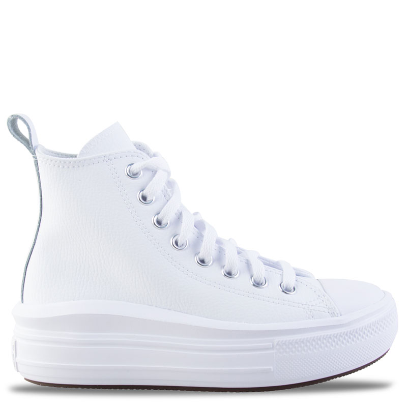 Converse Kids Chuck Taylor All Star Move Hi (A05538C)ΠΑΙΔΙΚΑ ΜΠΟΤΑΚΙΑ ΔΕΡΜΑΤΙΝΑ ΛΕΥΚΑ