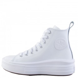 Converse Kids Chuck Taylor All Star Move Hi (A05538C)ΠΑΙΔΙΚΑ ΜΠΟΤΑΚΙΑ ΔΕΡΜΑΤΙΝΑ ΛΕΥΚΑ