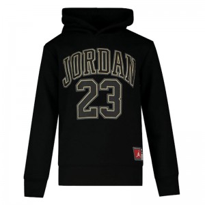 JORDAN HYBRID FLEECE PULLOVER HOODIE (95C479-K5X)Παιδικό Φούτερ με Κουκούλα BLACK/GOLD