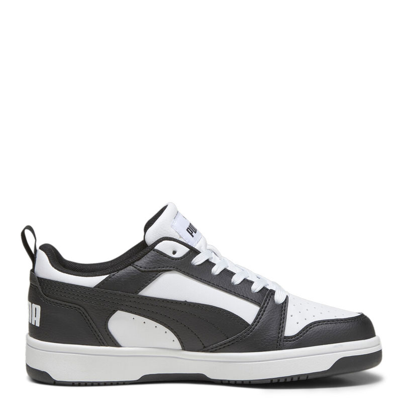 Puma Rebound V6 Low Junior Unisex Εφηβικο Παπουτσι Λευκο - Μαυρο 393833-01