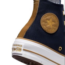 CONVERSE CHUCK TAYLOR ALL STAR LIFT PLATFORM HERRINGBONE STRIPE (A08860C)ΓΥΝΑΙΚΕΙΑ ΜΠΟΤΑΚΙΑ Obsidian/White/Trek Tan