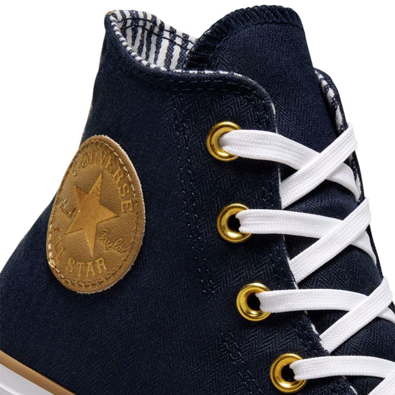 CONVERSE CHUCK TAYLOR ALL STAR LIFT PLATFORM HERRINGBONE STRIPE (A08860C)ΓΥΝΑΙΚΕΙΑ ΜΠΟΤΑΚΙΑ Obsidian/White/Trek Tan