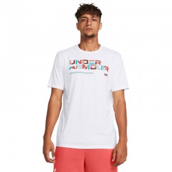 Under Armour Colorblock Wordmark Short Sleeve T-shirt (1382829-100)ΛΕΥΚΟ ΑΝΔΡΙΚΟ T-SHIRT