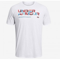 Under Armour Colorblock Wordmark Short Sleeve T-shirt (1382829-100)ΛΕΥΚΟ ΑΝΔΡΙΚΟ T-SHIRT