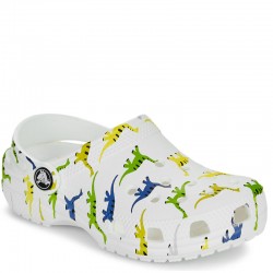 Crocs Kids Classic Character Print Clogs Dinosaur(209695-9DH)ΠΑΙΔΙΚΑ ΣΑΜΠΟ ΛΕΥΚΑ