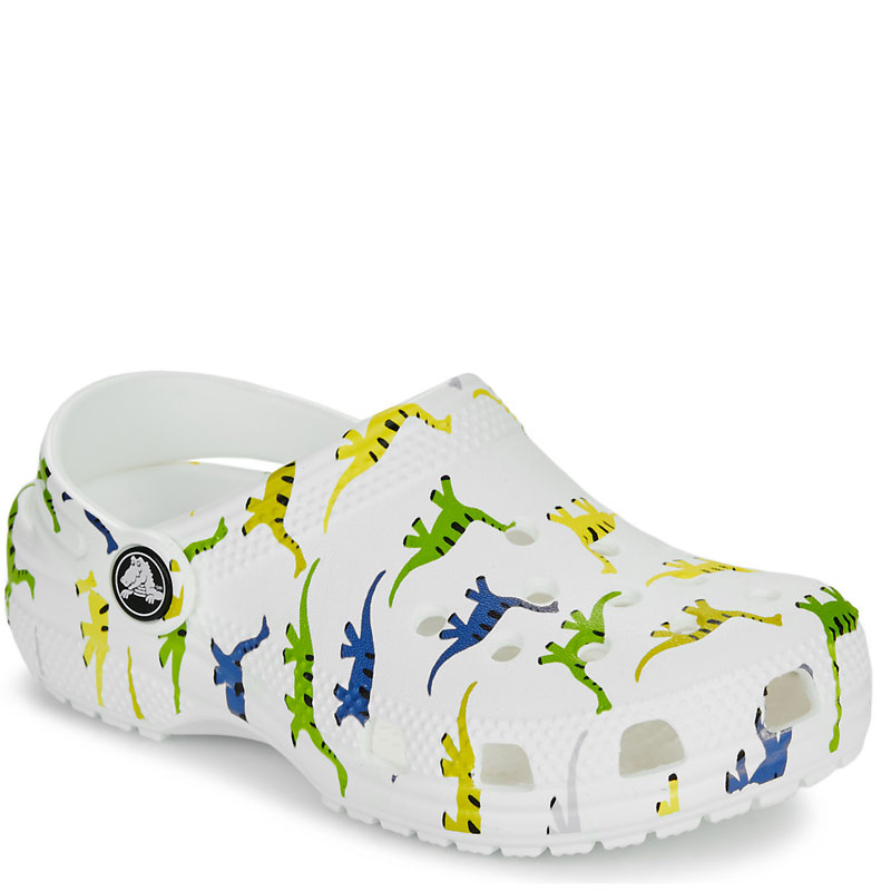 Crocs Kids Classic Character Print Clogs Dinosaur(209695-9DH)ΠΑΙΔΙΚΑ ΣΑΜΠΟ ΛΕΥΚΑ