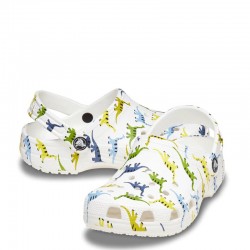 Crocs Kids Classic Character Print Clogs Dinosaur(209695-9DH)ΠΑΙΔΙΚΑ ΣΑΜΠΟ ΛΕΥΚΑ