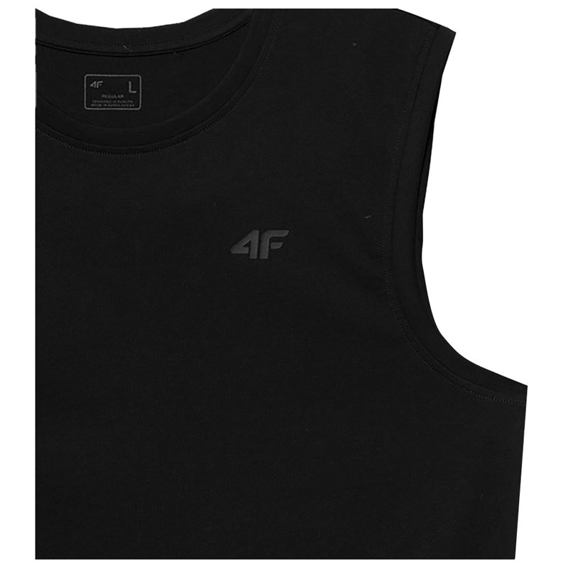 4F Ανδρική αμάνικη μπλούζα ΜΑΥΡΗ (4FWSS24TSLEM075-20S)
