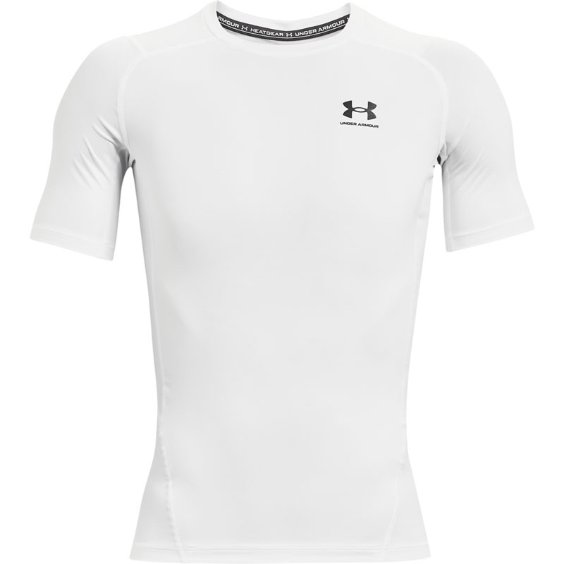 Under Armour HeatGear Compression (1361518-100)Ανδρική Κοντομάνικη Μπλούζα Compression Λευκή