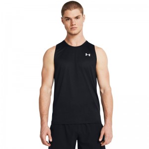 UNDER ARMOUR UA Tech Tank (1382795-001)ΑΝΔΡΙΚΟ ΑΜΑΝΙΚΟ T-SHIRT ΜΑΥΡΟ