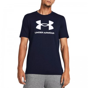 UNDER ARMOUR UA SPORTSTYLE LOGO UPDATE SS (1382911-408)ΑΝΔΡΙΚΟ T-SHIRT Academy/White