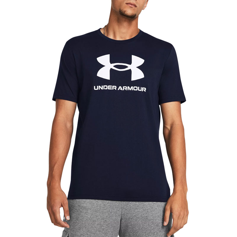 UNDER ARMOUR UA SPORTSTYLE LOGO UPDATE SS (1382911-408)ΑΝΔΡΙΚΟ T-SHIRT Academy/White