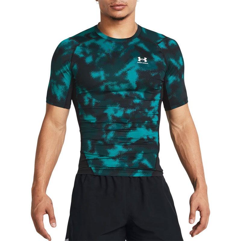 UNDER ARMOUR  HG Armour Printed SS (1383321-449)ΑΝΔΡΙΚΟ T-SHIRT Hydro Teal/White